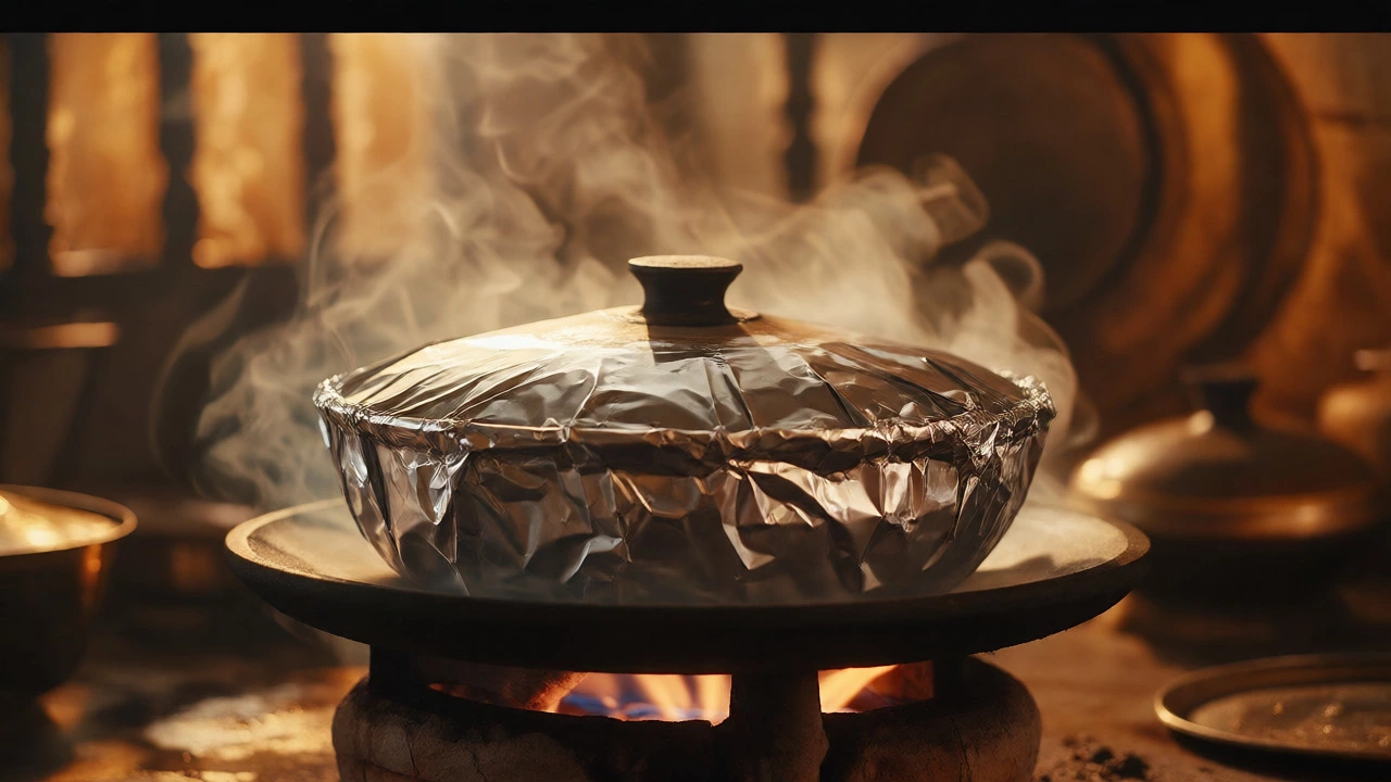 Sealed pot cooking on a griddle using dum method